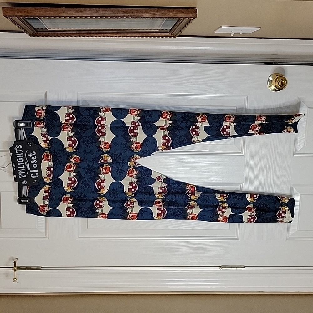 LuLaRoe Tall & Curvy Christmas Leggings Teal Green